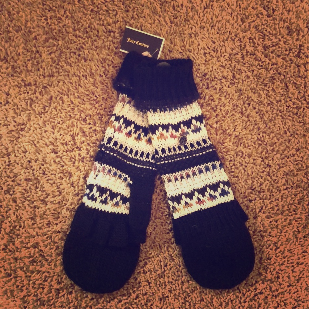 Juicy Couture mittens with finger holes